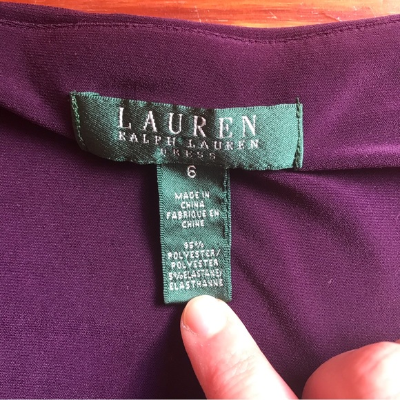 Lauren Ralph Lauren Purple Eggplant Bodycon Dress, EUC, 6 - Picture 4 of 13